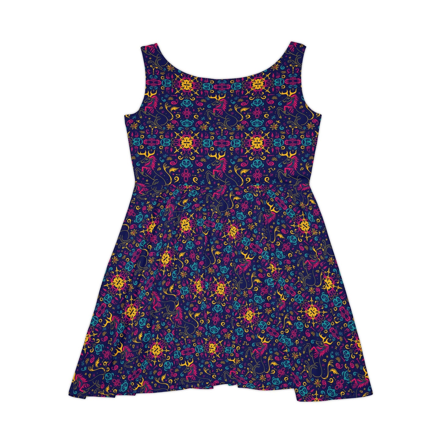 Women's Skater Dress, AOP, Zodiac v1, Aquarius, Pattern
