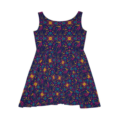 Women's Skater Dress, AOP, Zodiac v1, Aquarius, Pattern
