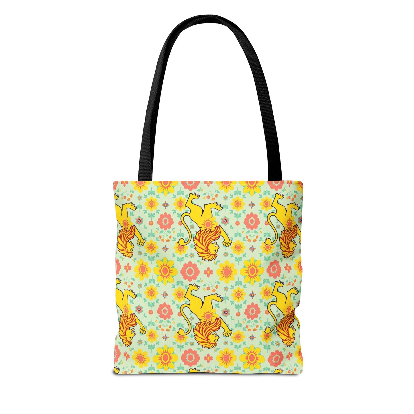 Tote Bag, (AOP), Leo, Zodiac v2, Flower Pattern