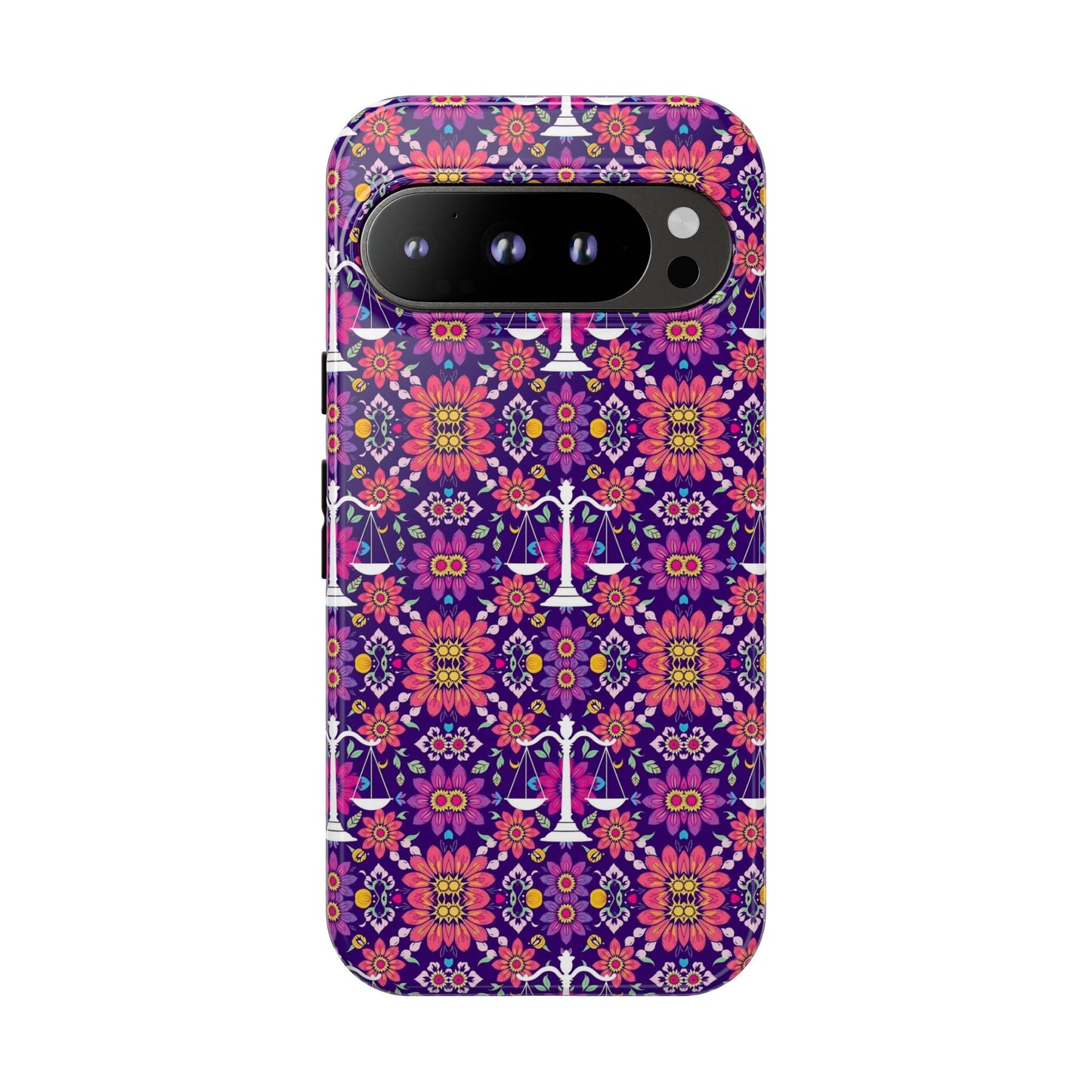 Tough Cases, Libra, Zodiac v4, Flower Pattern