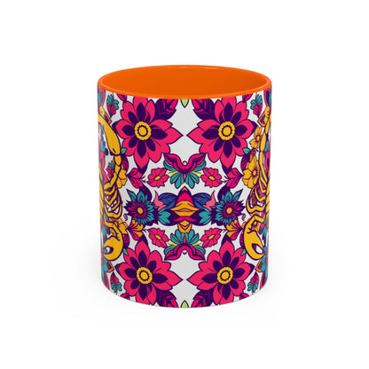 Accent Coffee Mug, Scorpio, Zodiac v2. Flower Pattern, (11, 15oz)