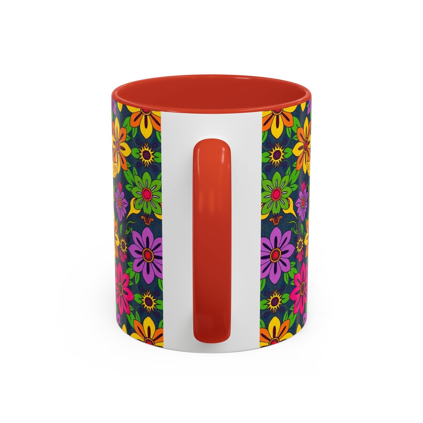 Accent Coffee Mug, Gemini, Zodiac v3, Flower Pattern, (11, 15oz)