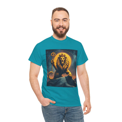 Unisex Heavy Cotton T-Shirt, King of Lion v3, Leo Zodiac Design