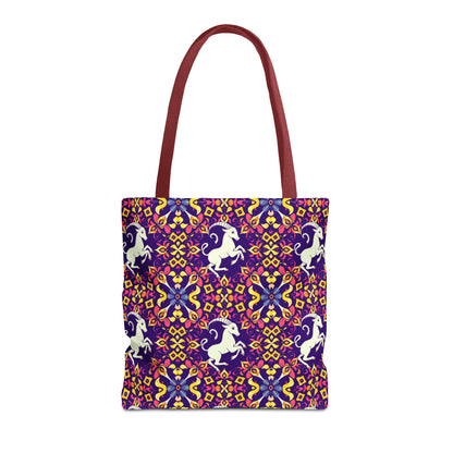 Tote Bag (AOP), Capricorn, Zodiac v2, Flower Pattern