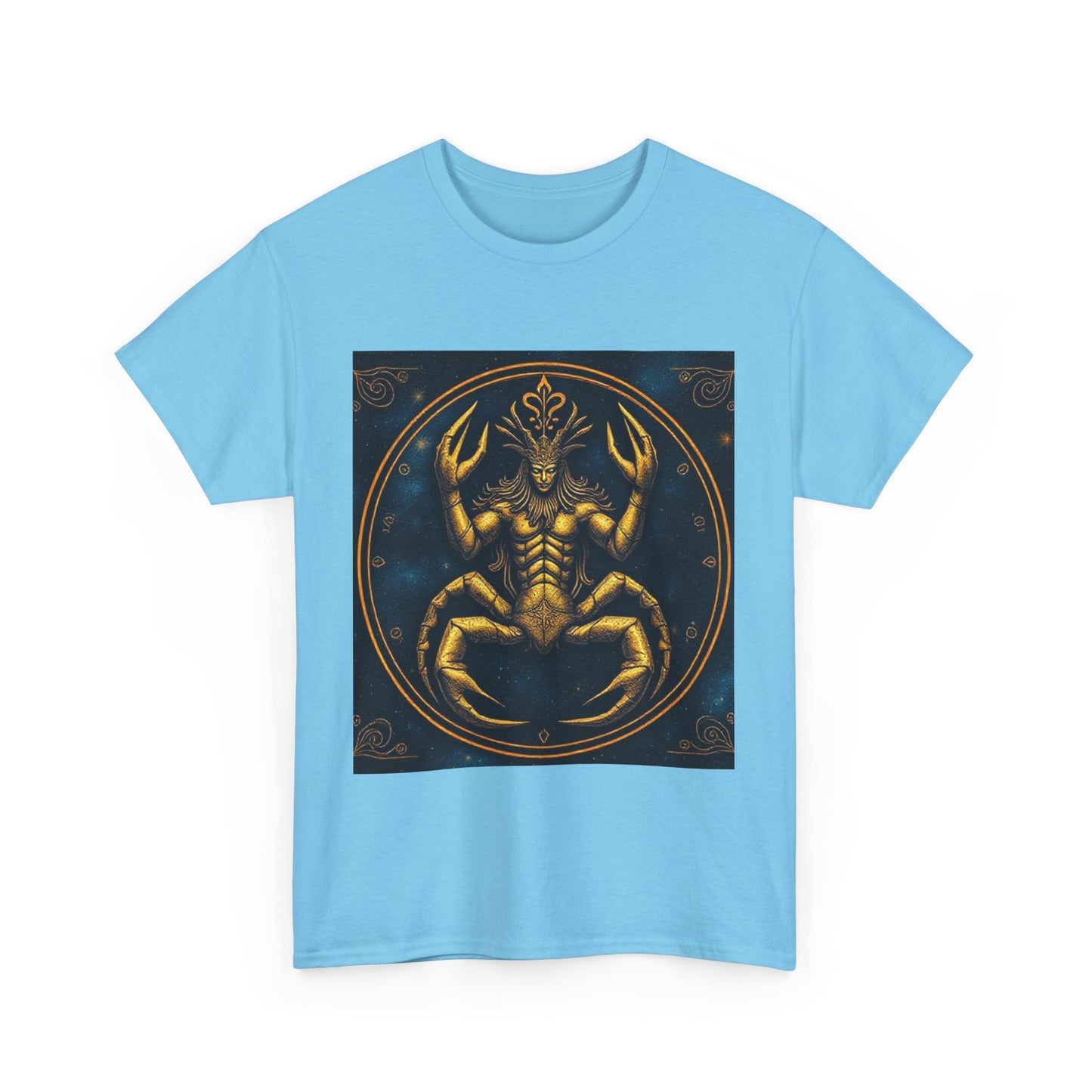 Unisex Heavy Cotton T-Shirt, Scorpion King, Cancer Zodiac Design