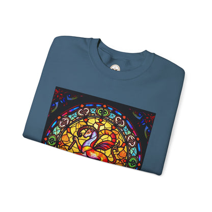 Unisex Heavy Blend™ Crewneck Sweatshirt, Glass 1, Aries Zodiac Design