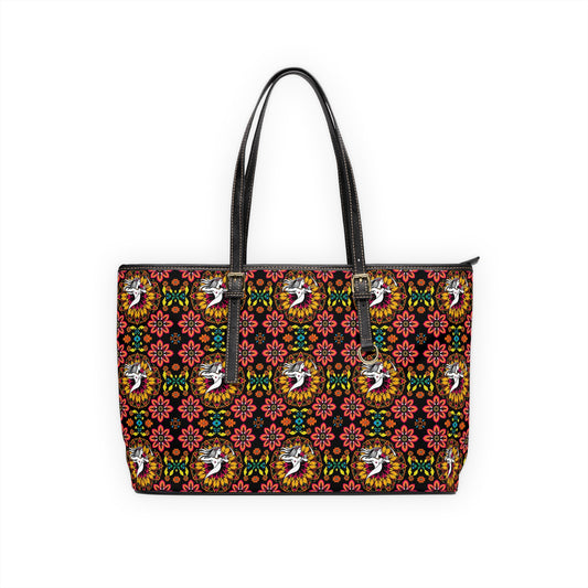 Leather Shoulder Bag, Sagittarius, Zodiac, Flower Pattern