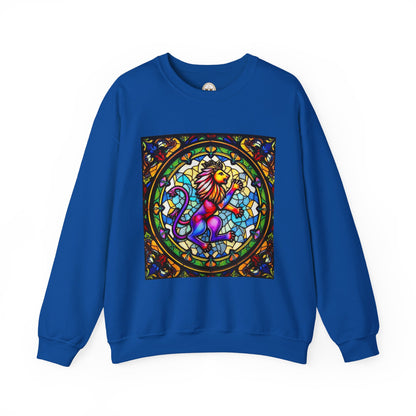 Unisex Heavy Blend™ Crewneck Sweatshirt, Glass, Leo Zodiac Design