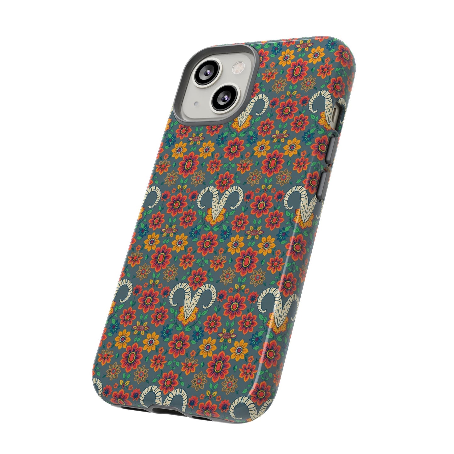 Tough Cases, Aries, Zodiac v3, Flower Pattern