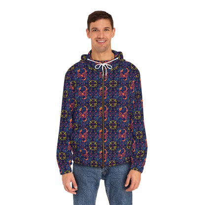 Full-Zip Hoodie (AOP), Scorpio, Zodiac v1, Pattern