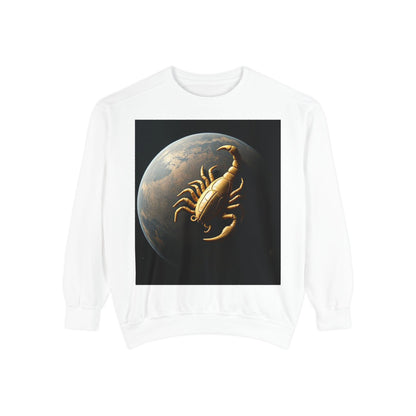 Garment-Dyed Sweatshirt, Unisex, Space Animal Design v1, Scorpio