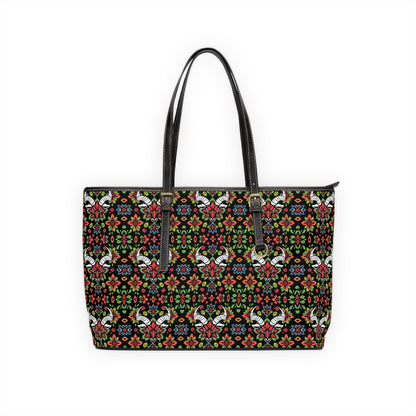 Leather Shoulder Bag, Taurus, Zodiac v1, Flower Pattern