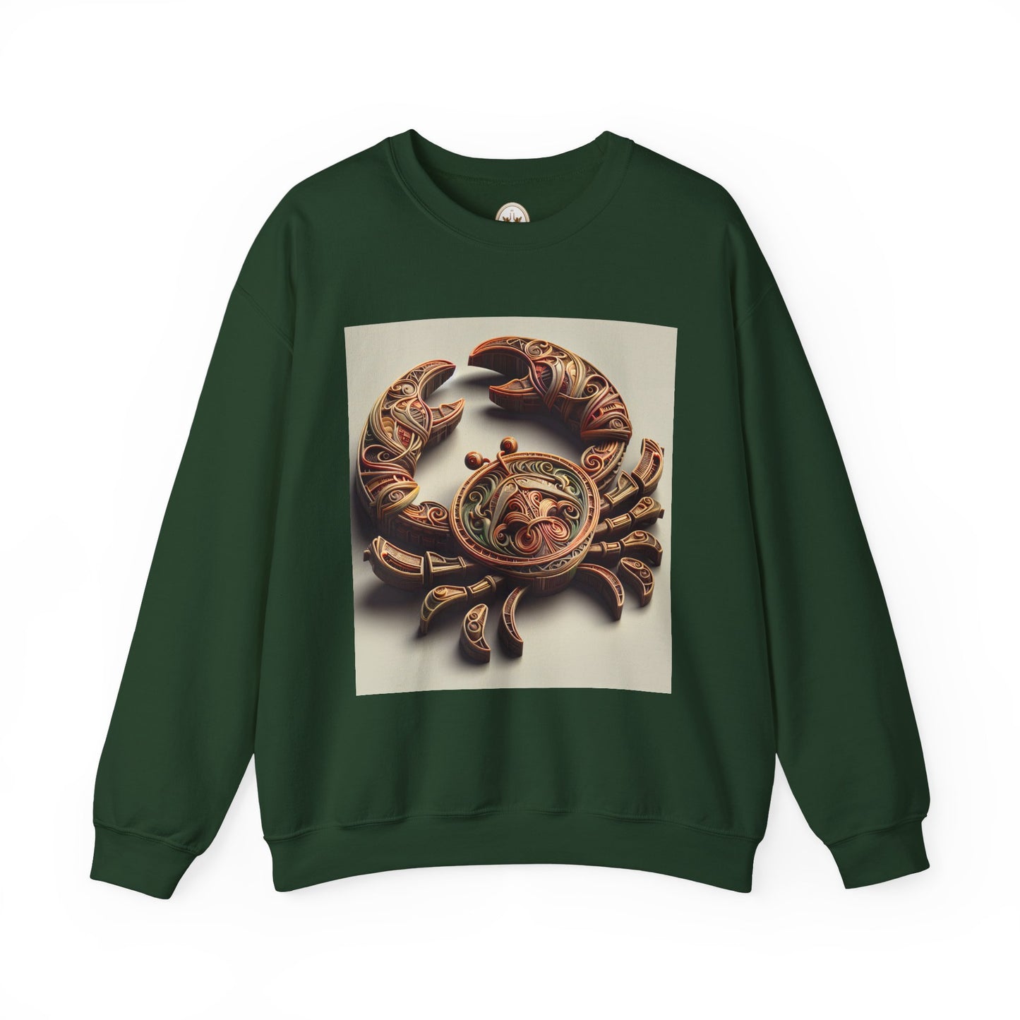 Unisex Heavy Blend™ Crewneck Sweatshirt, Crab Artifact, Cancer Zodiac Design