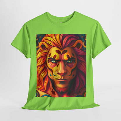 Unisex Heavy Cotton T-Shirt, Leo, Zodiac v2, Sexy Art