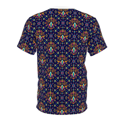 Unisex Cut & Sew T-Shirt, (AOP), Libra, Zodiac v3, Jewels Pattern