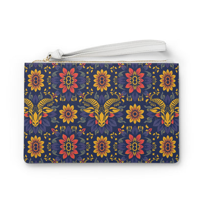 Clutch Bag, Taurus, Zodiac v1, Flower Pattern