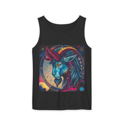 Unisex Garment-Dyed, Tank Top, Capricorn, Pop Art, 100% US cotton