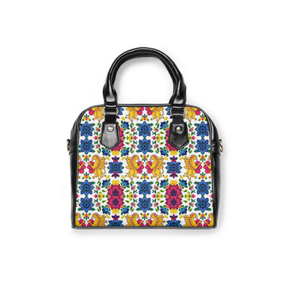 Shoulder Handbag, Gemini, Zodiac v2, Flower Pattern