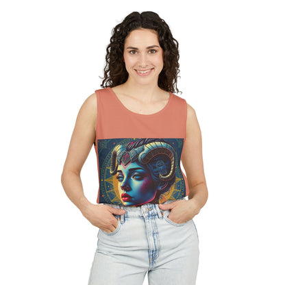Unisex Garment-Dyed, Tank Top, Aries Design, Pop Art v1, 100% Ringspun US cotton