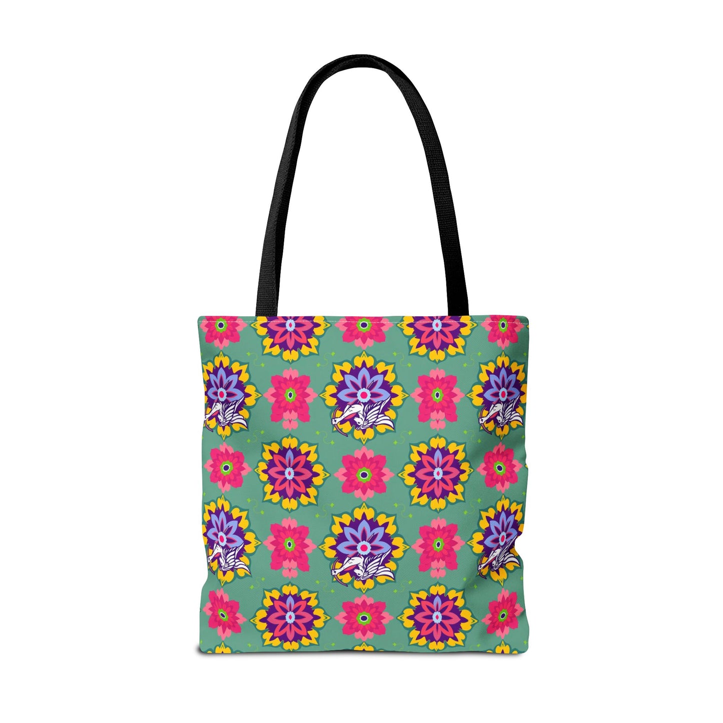 Tote Bag, (AOP), Sagittarius, Zodiac v4, Flower Pattern