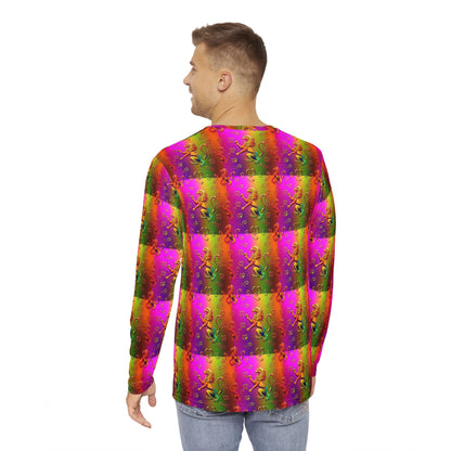 Men's Long Sleeve Shirt, (AOP), Leo, Zodiac v3, Pattern