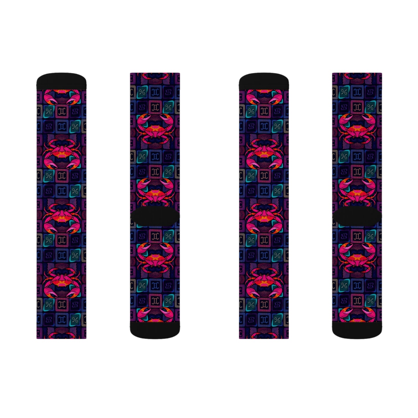 Sublimation Socks, Cancer, Zodiac v1, Shapes Pattern