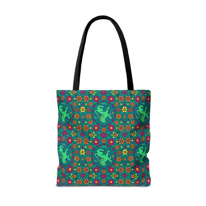 Tote Bag (AOP), Leo, Zodiac v1, Flower Pattern
