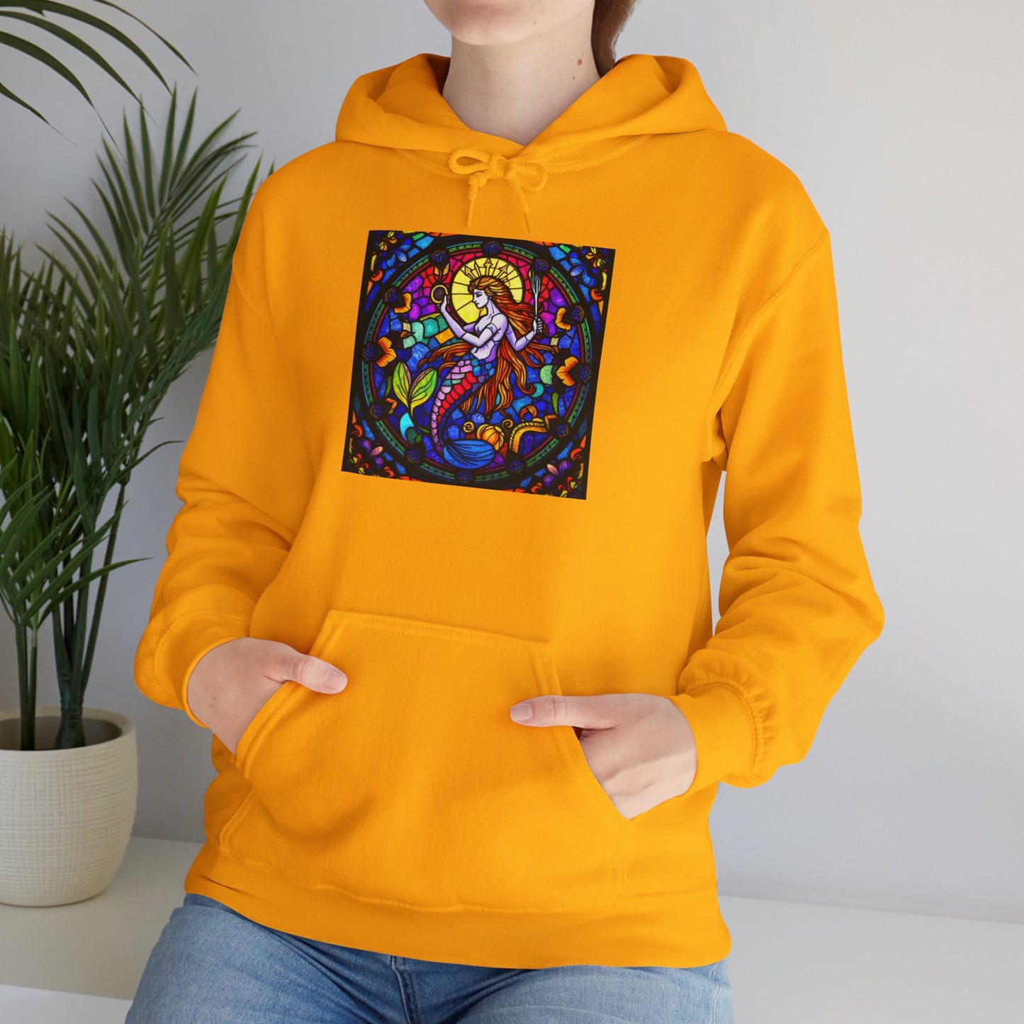 Unisex Heavy Blend™ Hooded Sweatshirt with glass Aquarius zodiac design