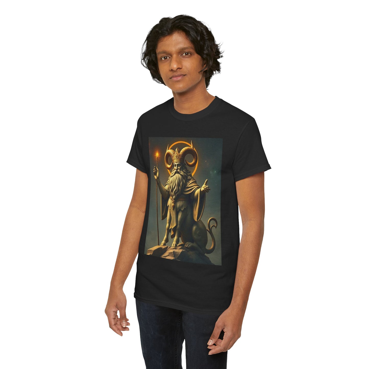 Unisex Heavy Cotton T-Shirt, Taurus God, Zodiac Design