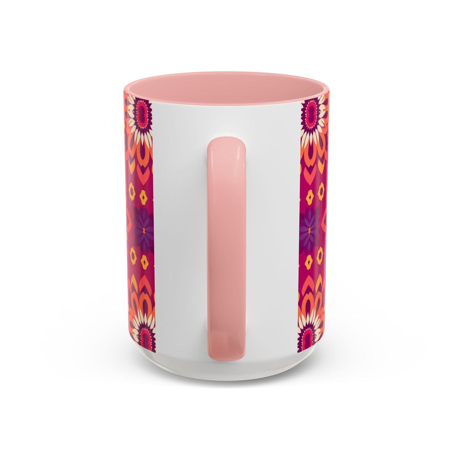 Accent Coffee Mug, Gemini, Zodiac v1, Flower Pattern, (11, 15oz)