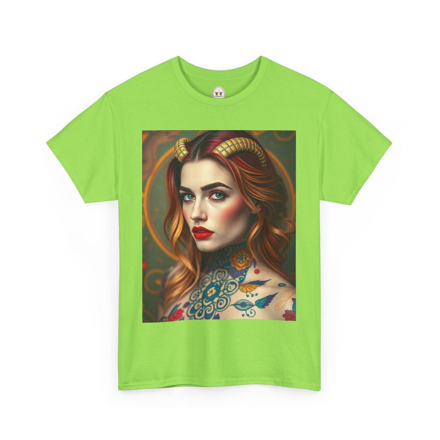 Unisex Heavy Cotton T-Shirt, Capricorn, Zodiac v3, Sexy Art