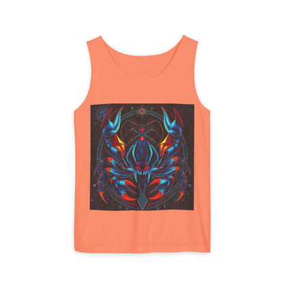 Unisex Garment-Dyed, Tank Top, Scorpio Design, Pop Art v1, 100% US cotton