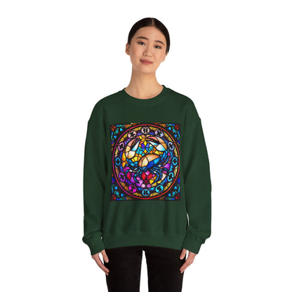 Unisex Heavy Blend™ Crewneck Sweatshirt, Glass, Cancer Zodiac Design