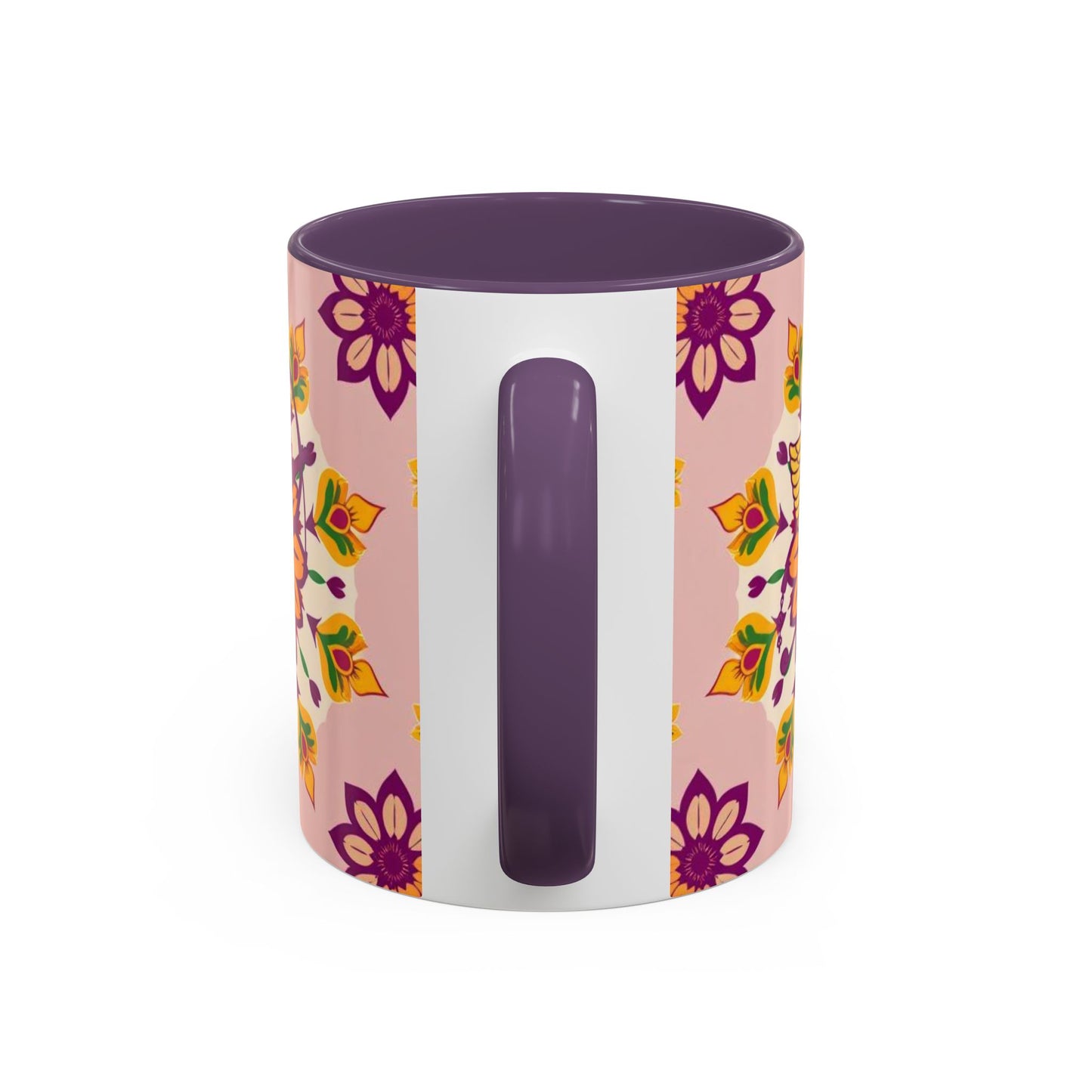 Accent Coffee Mug, Sagittarius, Zodiac v4. Flower Pattern, (11, 15oz)