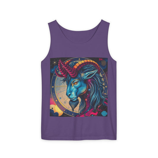 Unisex Garment-Dyed, Tank Top, Capricorn, Pop Art, 100% US cotton