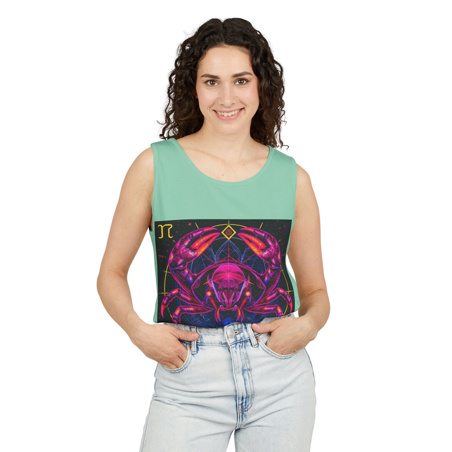 Unisex Garment-Dyed, Tank Top, Cancer, Pop Art, 100% US cotton