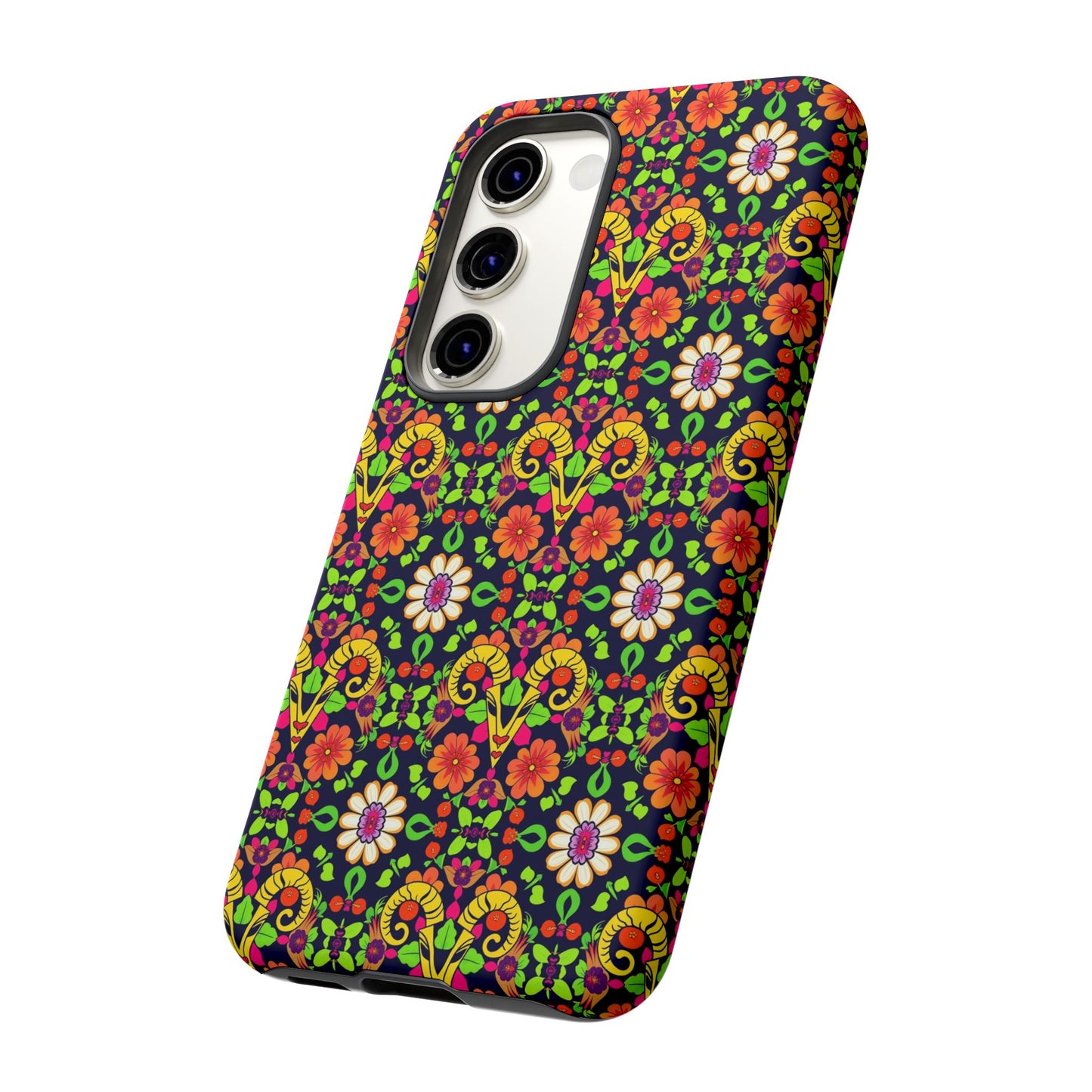 Tough Cases, Aries, Zodiac v4, Flower Pattern