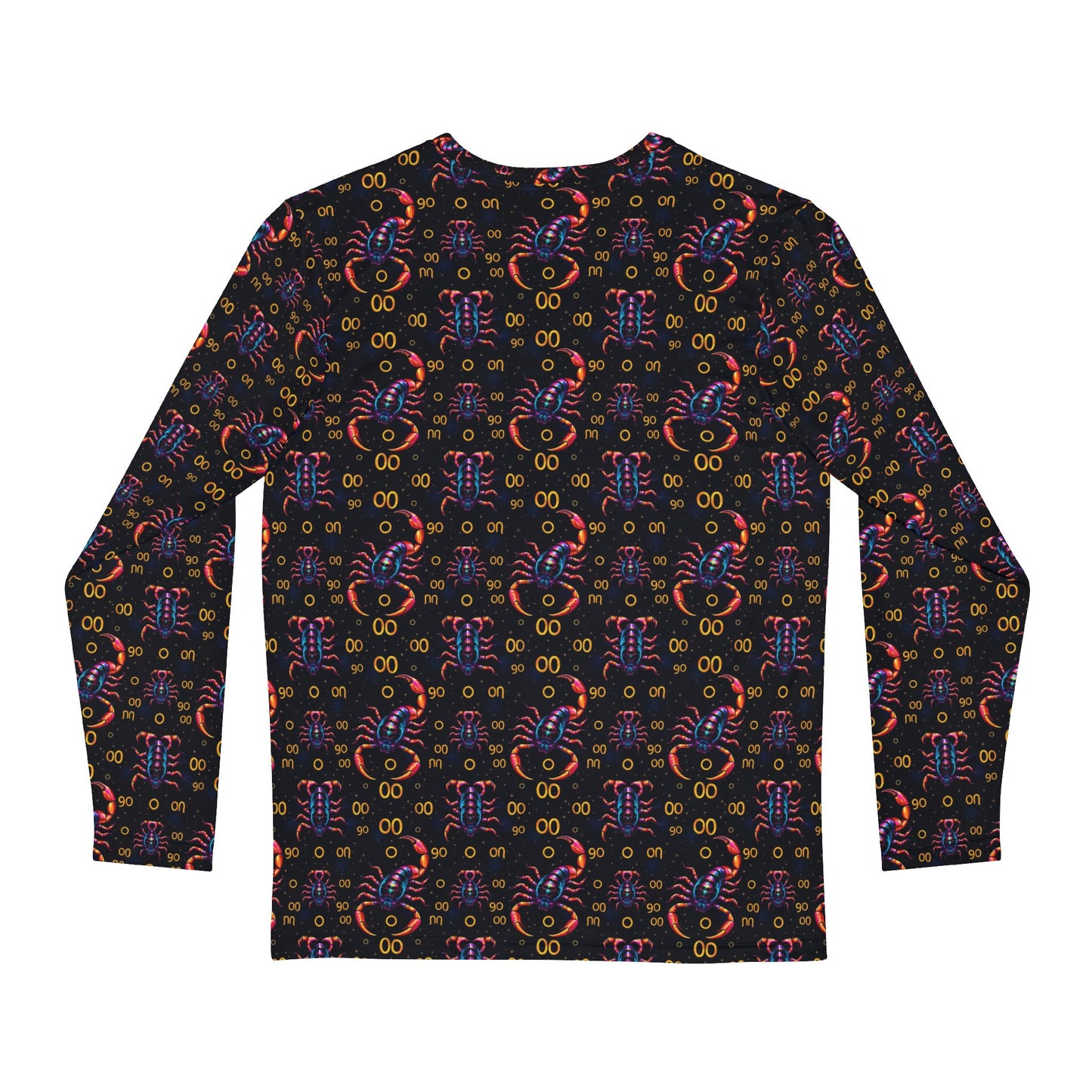 Men's Long Sleeve Shirt, (AOP), Scorpio, Zodiac v3, Pattern
