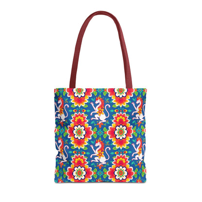 Tote Bag, (AOP), Virgo, Zodiac v2, Flower Pattern