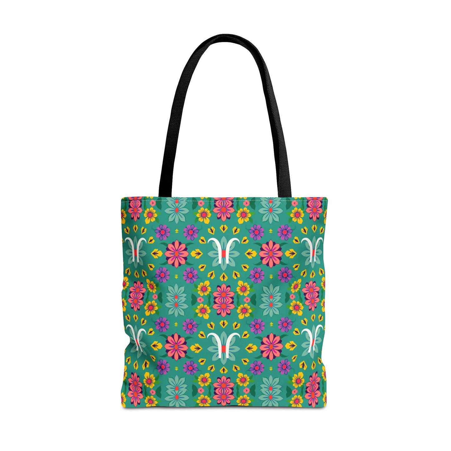 Tote Bag, (AOP), Aquarius, Zodiac v2, Flower Pattern