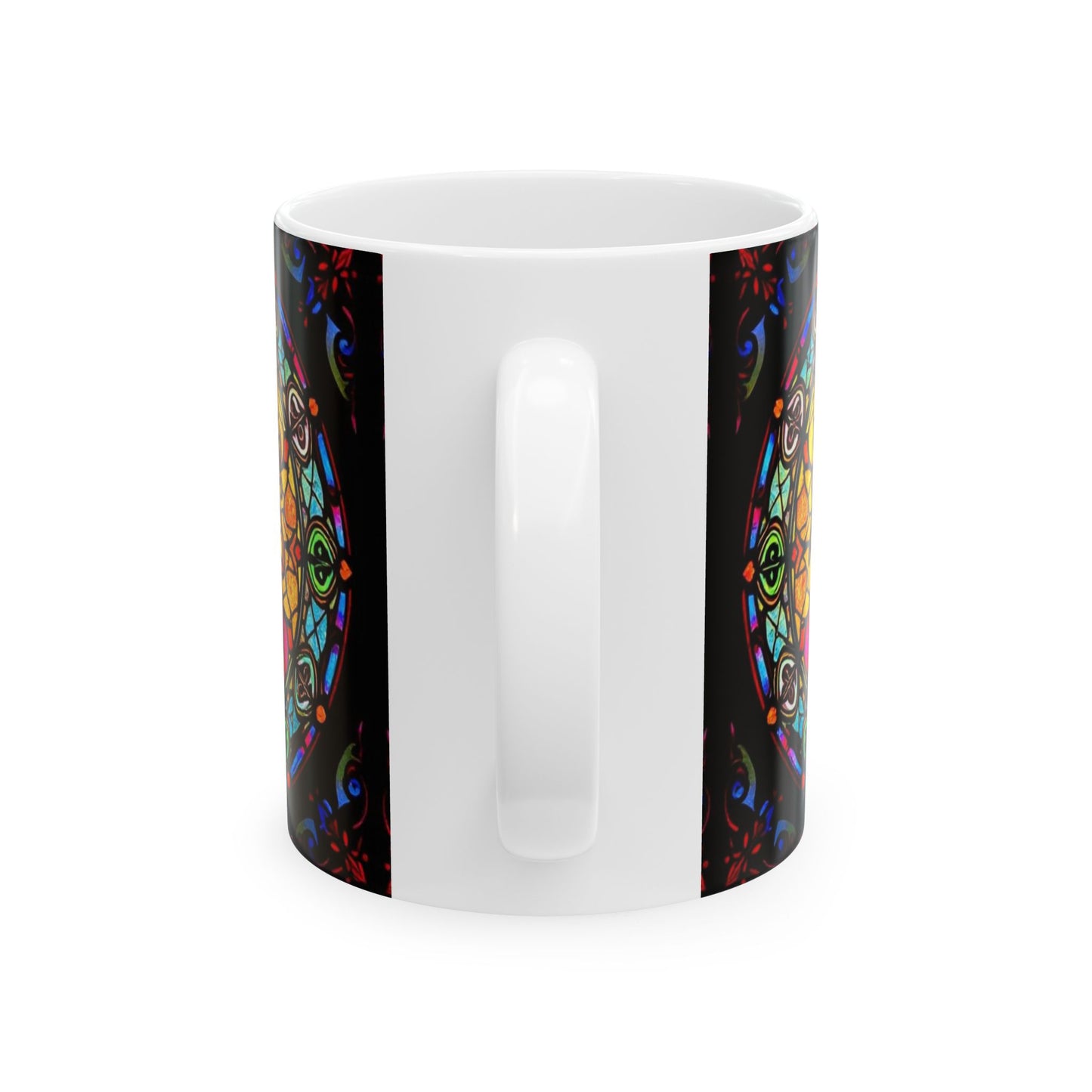 Ceramic Mug, (11oz, 15oz), Ceramic Coffee Mug, AOP, Glass Design, Aries Zodiac