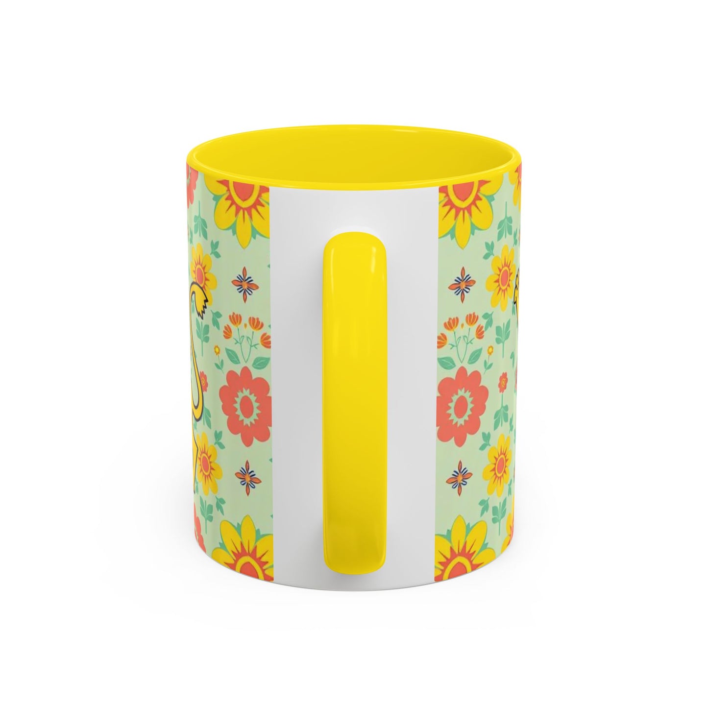 Accent Coffee Mug, Leo, Zodiac v2, Flower Pattern, (11, 15oz)