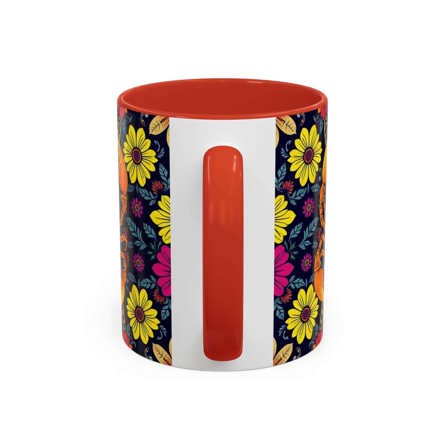 Accent Coffee Mug, Scorpio, Zodiac v3. Flower Pattern, (11, 15oz)