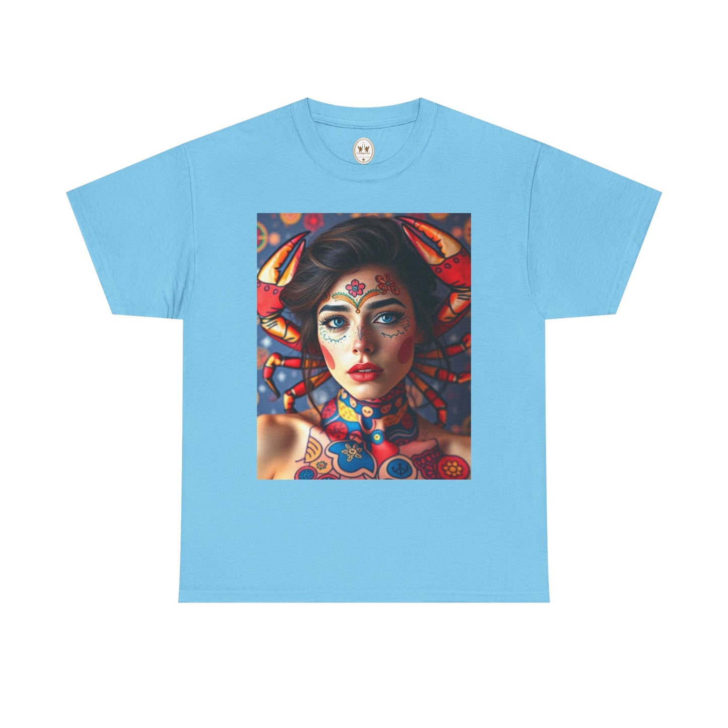 Unisex Heavy Cotton T-Shirt, Cancer, Zodiac v1, Sexy Art