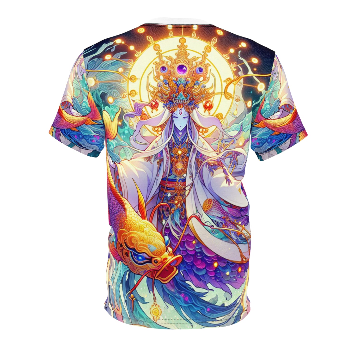 Unisex Cut & Sew T-Shirt (AOP), Guardian Duo, Pisces Zodiac Design, Regular fit, 100% Polyester