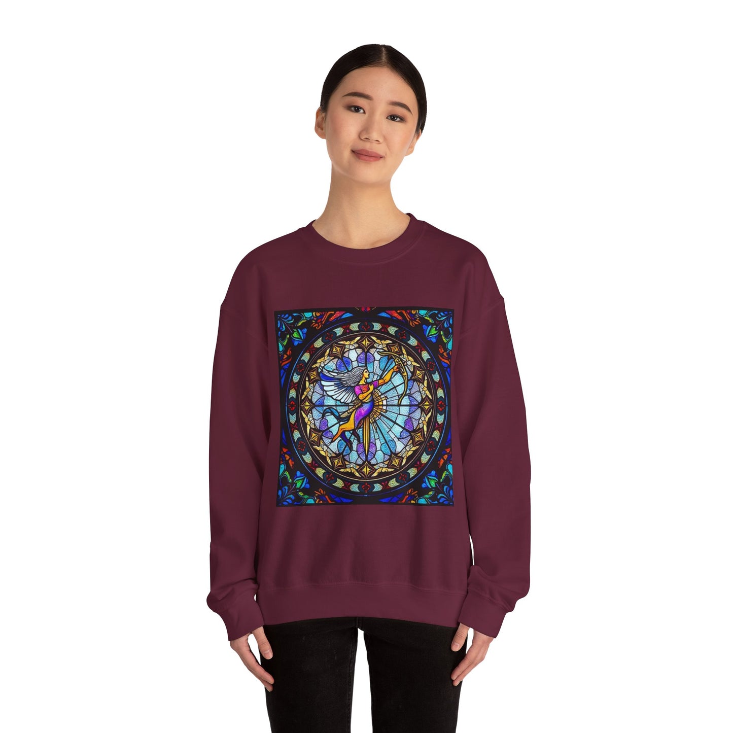Unisex Heavy Blend™ Crewneck Sweatshirt, Glass, Sagittarius Zodiac Design