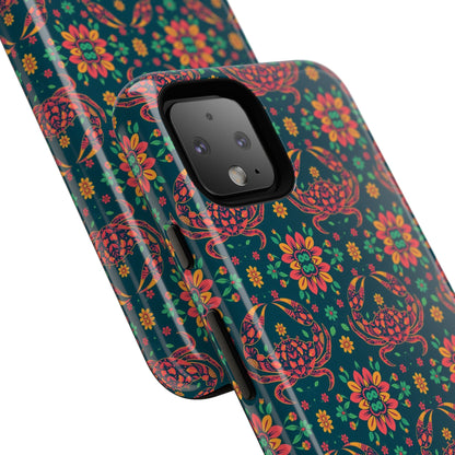 Tough Cases, Cancer, Zodiac v4, Flower Pattern