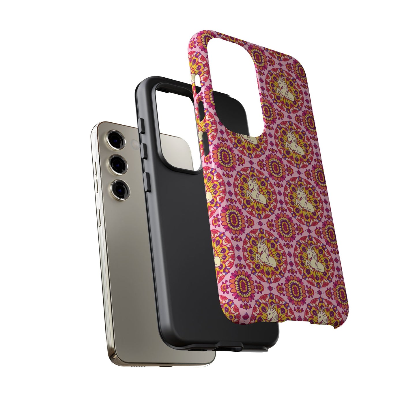 Tough Cases, Capricorn, Zodiac v4, Flower Pattern