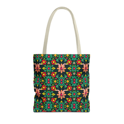 Tote Bag, (AOP), Aquarius, Zodiac v1, Flower Pattern
