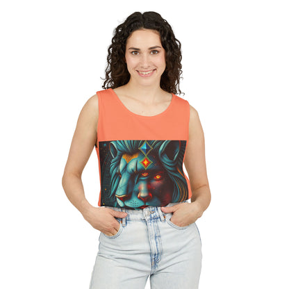 Unisex Garment-Dyed, Tank Top, Leo, Pop Art, 100% US cotton